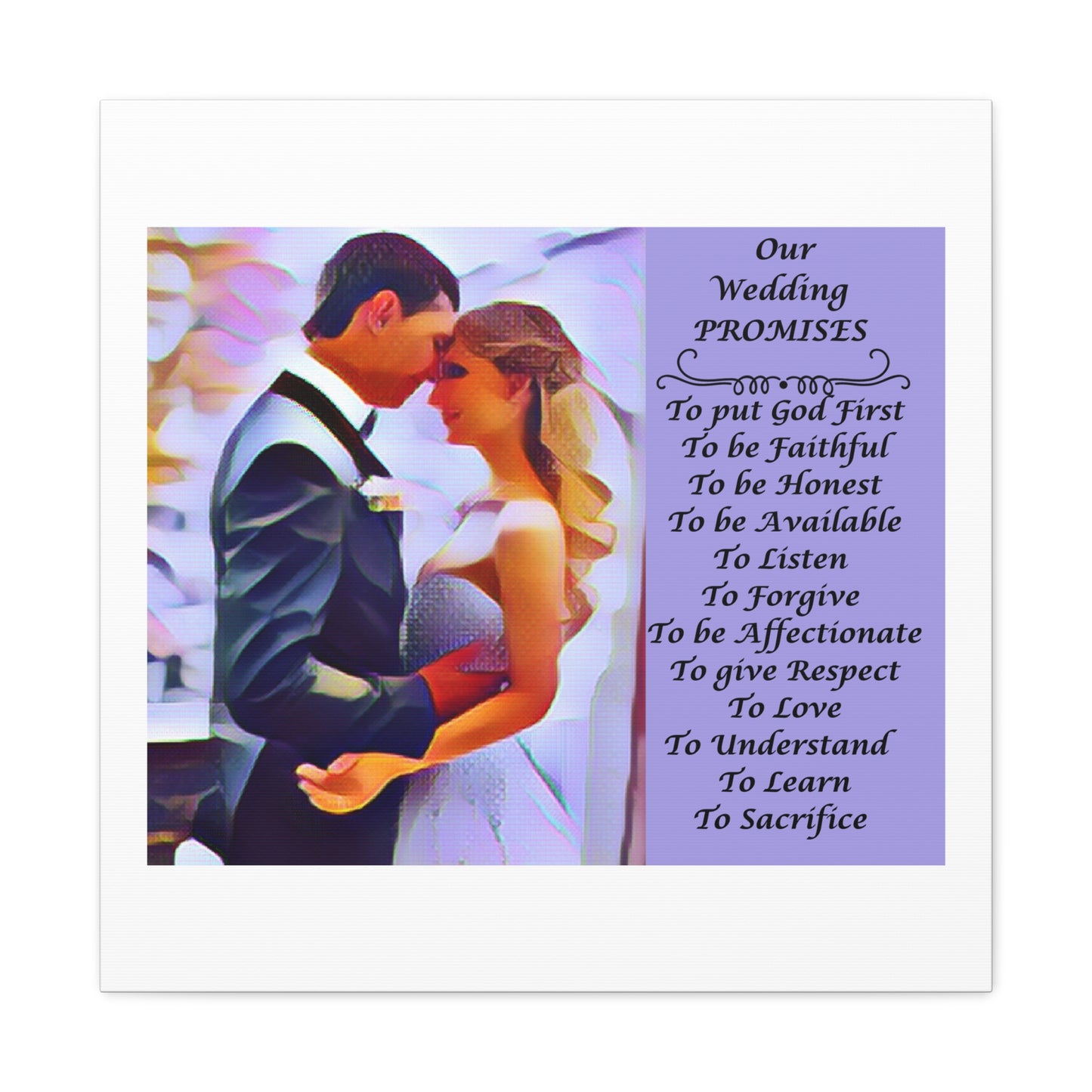 Customizable with Original Photo or Converted to Digital Paint Marriage Promises Wedding Promise Canvas Photo