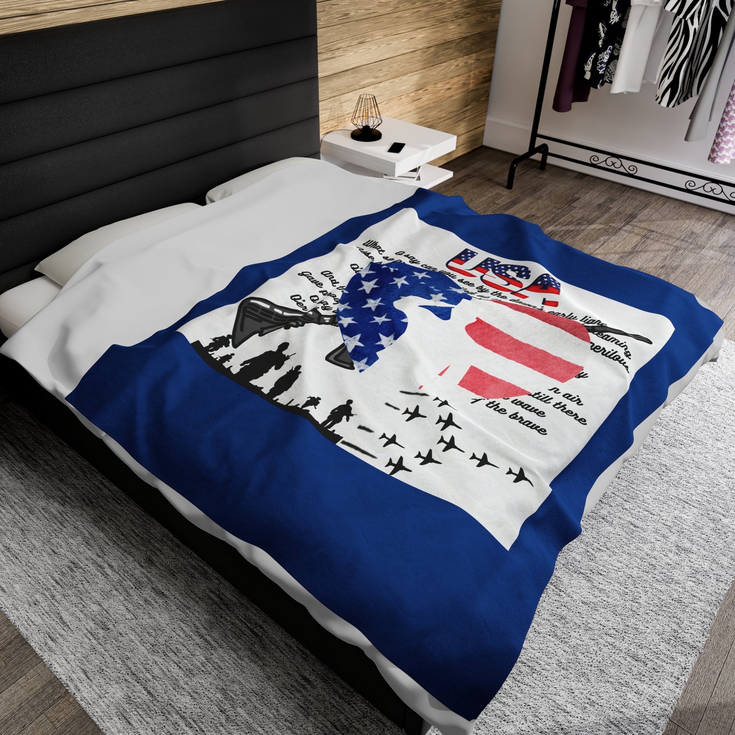 USA Military Velveteen Plush Blanket