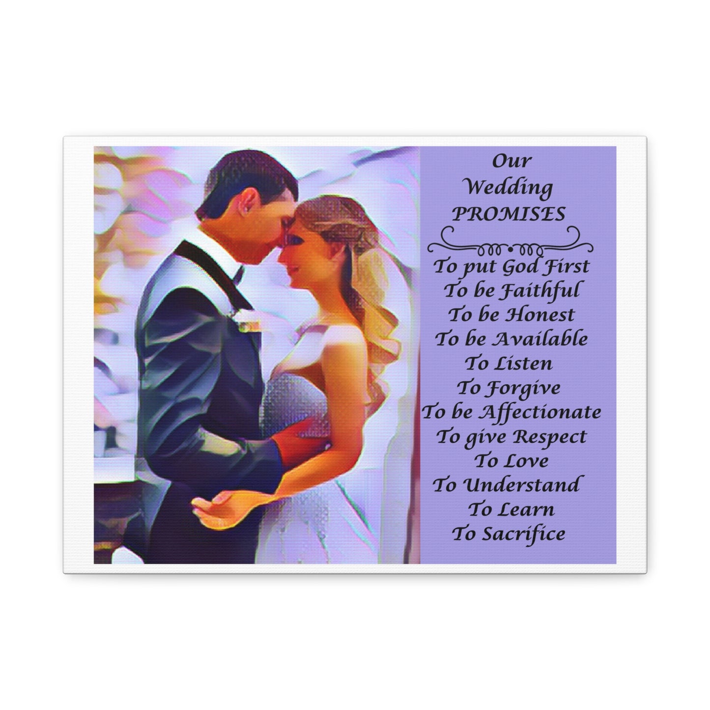 Customizable with Original Photo or Converted to Digital Paint Marriage Promises Wedding Promise Canvas Photo