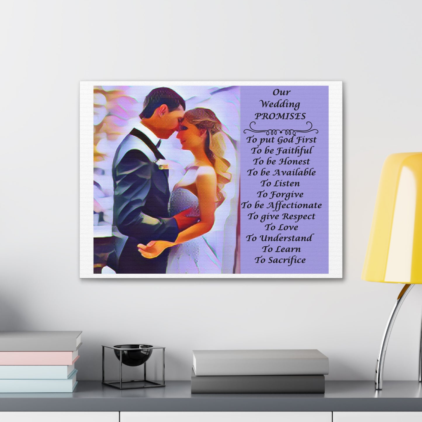 Customizable with Original Photo or Converted to Digital Paint Marriage Promises Wedding Promise Canvas Photo