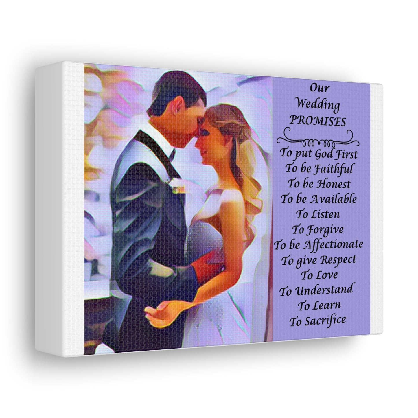 Customizable with Original Photo or Converted to Digital Paint Marriage Promises Wedding Promise Canvas Photo