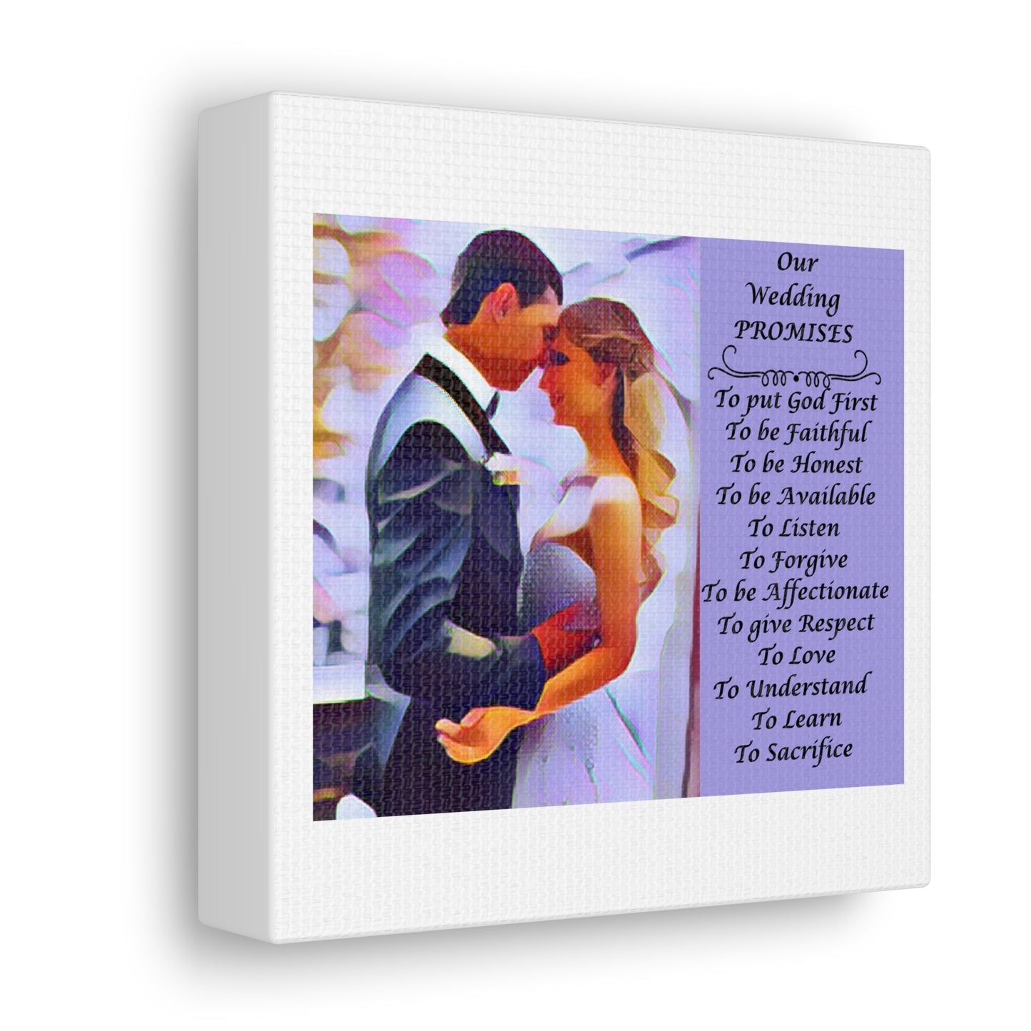 Customizable with Original Photo or Converted to Digital Paint Marriage Promises Wedding Promise Canvas Photo