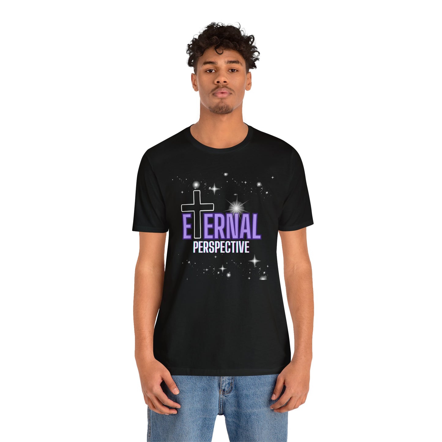 Eternal Perspective purple letters Unisex xs plus Jersey Short Sleeve Tee