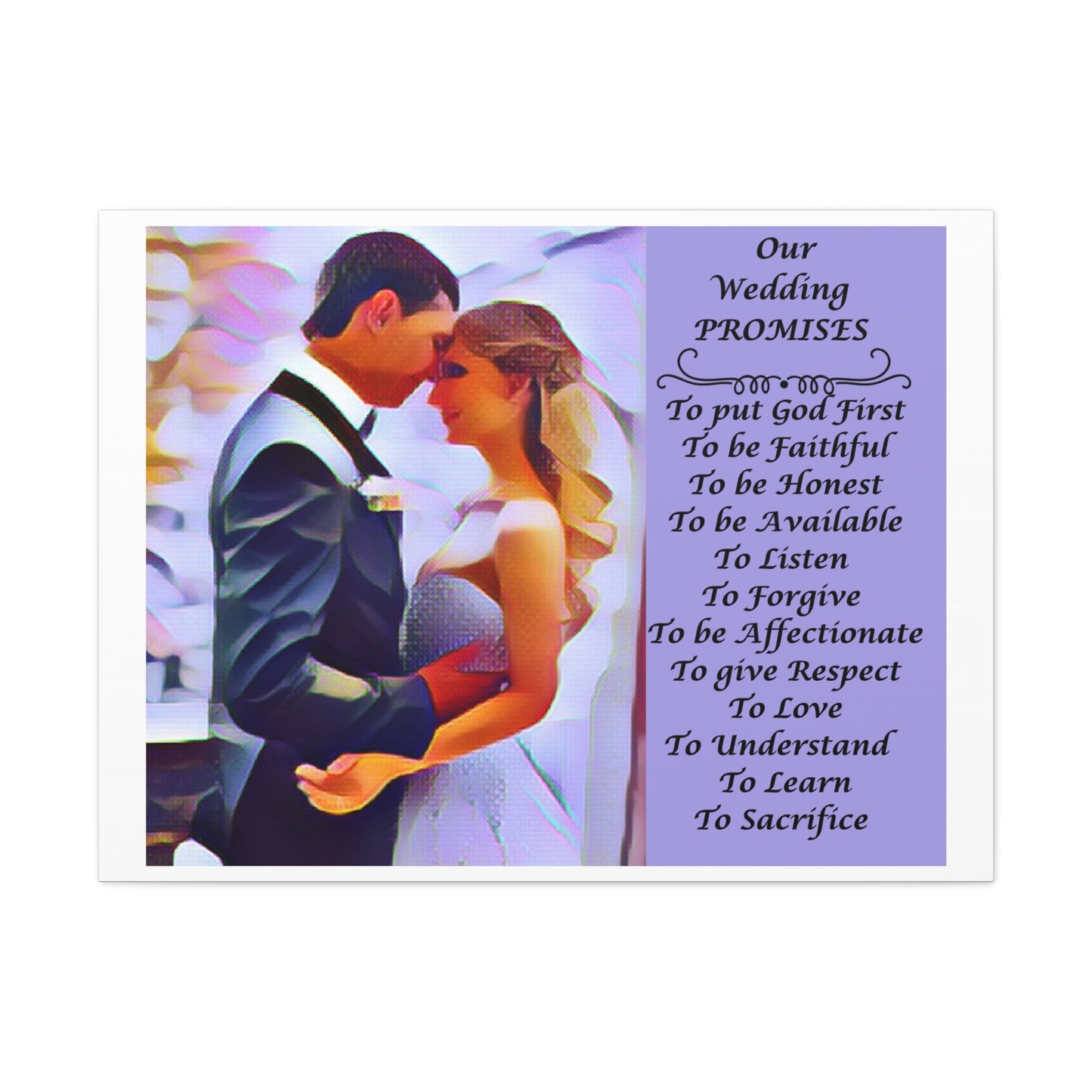 Customizable with Original Photo or Converted to Digital Paint Marriage Promises Wedding Promise Canvas Photo