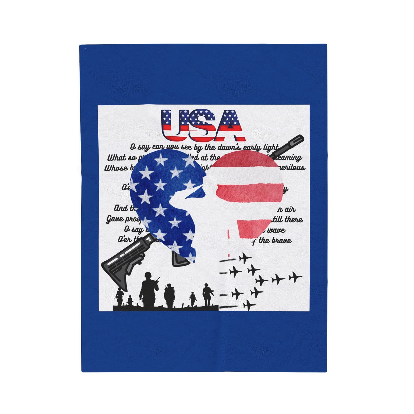 USA Military Velveteen Plush Blanket