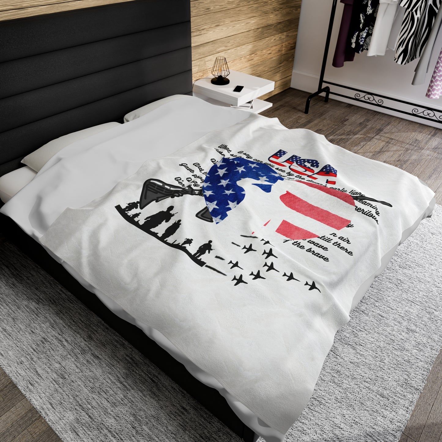 USA Velveteen Plush Blanket