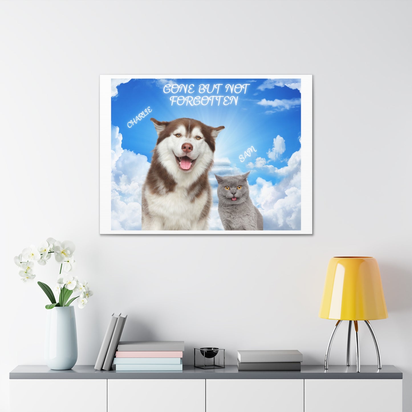 Customize Your Pet Photo Memorial Photo Canvas Gallery Wrap