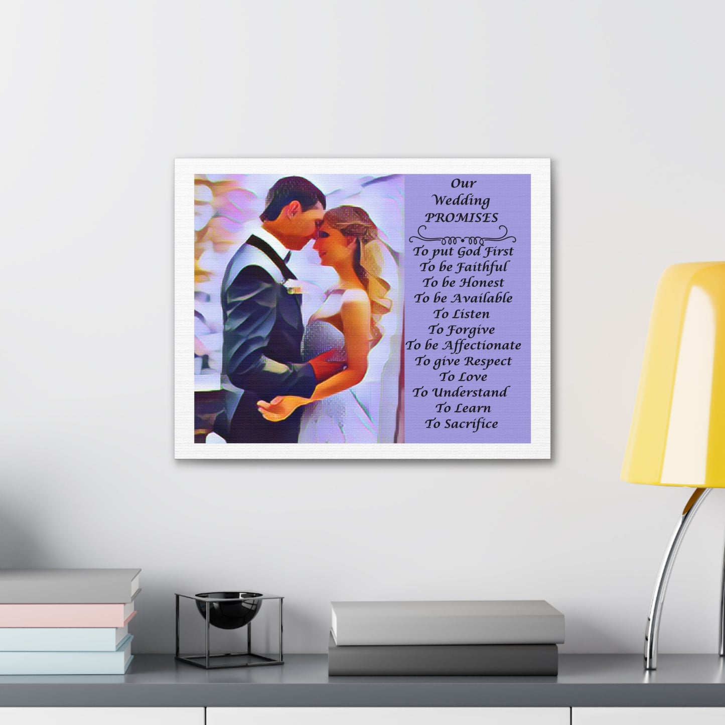 Customizable with Original Photo or Converted to Digital Paint Marriage Promises Wedding Promise Canvas Photo