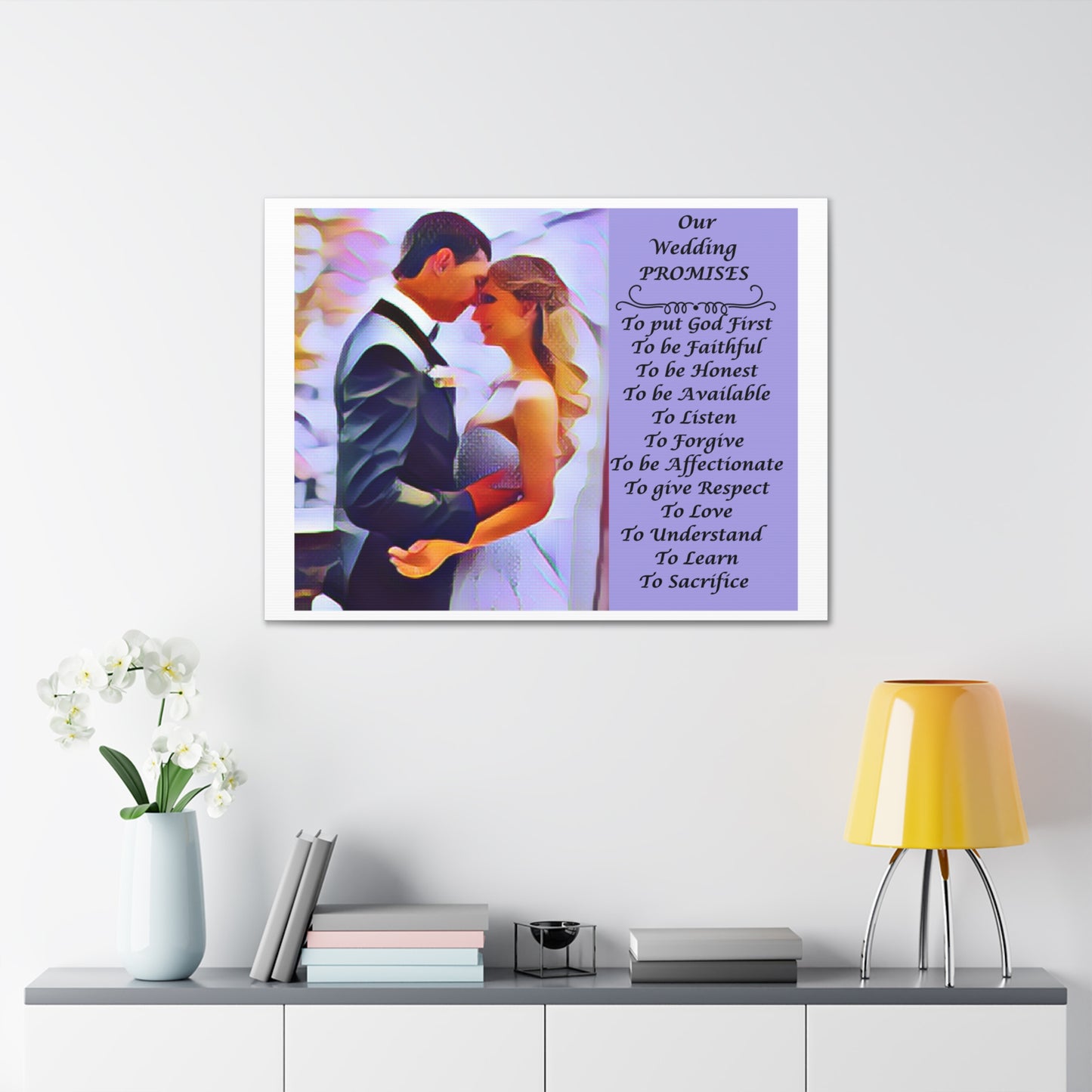 Customizable with Original Photo or Converted to Digital Paint Marriage Promises Wedding Promise Canvas Photo