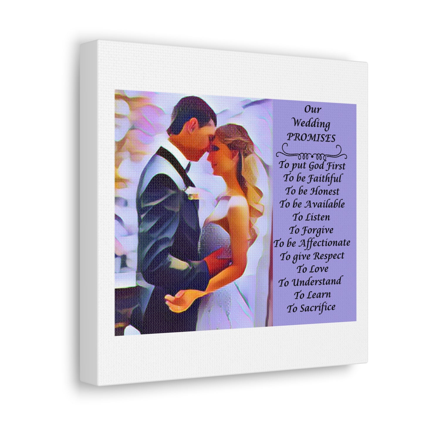 Customizable with Original Photo or Converted to Digital Paint Marriage Promises Wedding Promise Canvas Photo