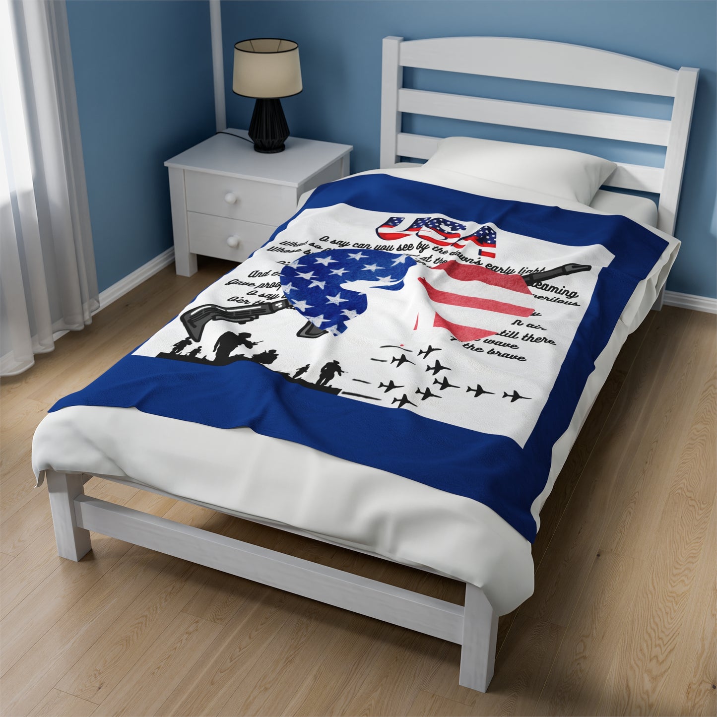 USA Military Velveteen Plush Blanket