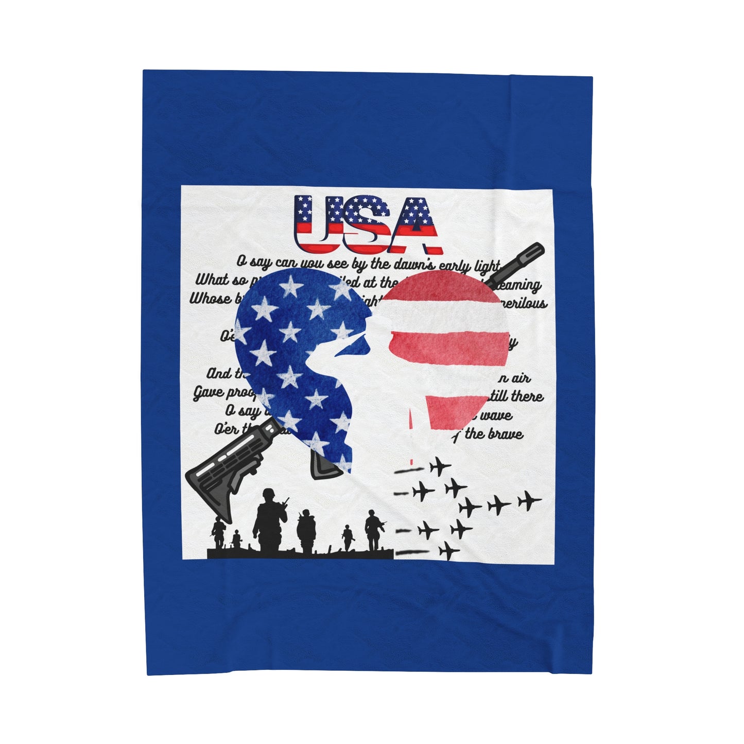 USA Military Velveteen Plush Blanket