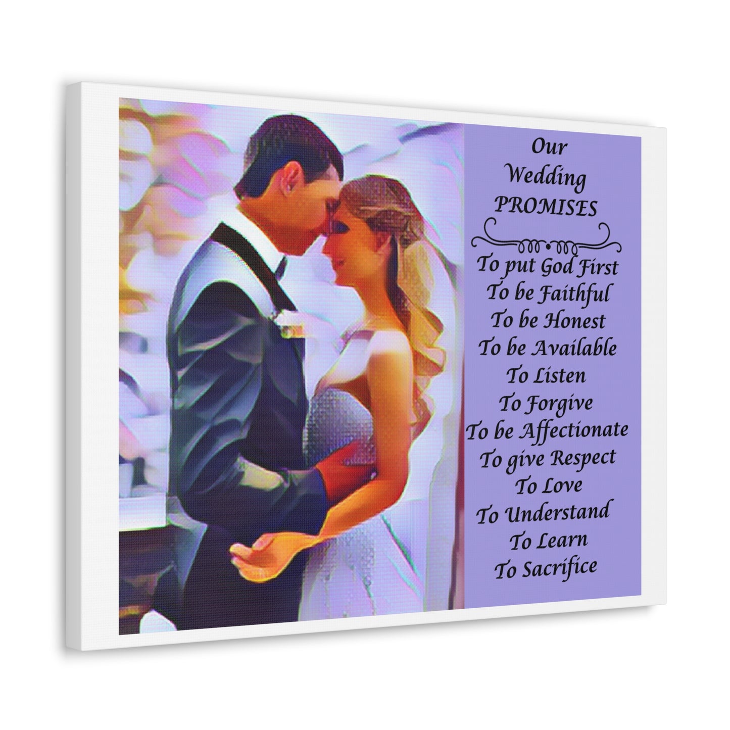 Customizable with Original Photo or Converted to Digital Paint Marriage Promises Wedding Promise Canvas Photo