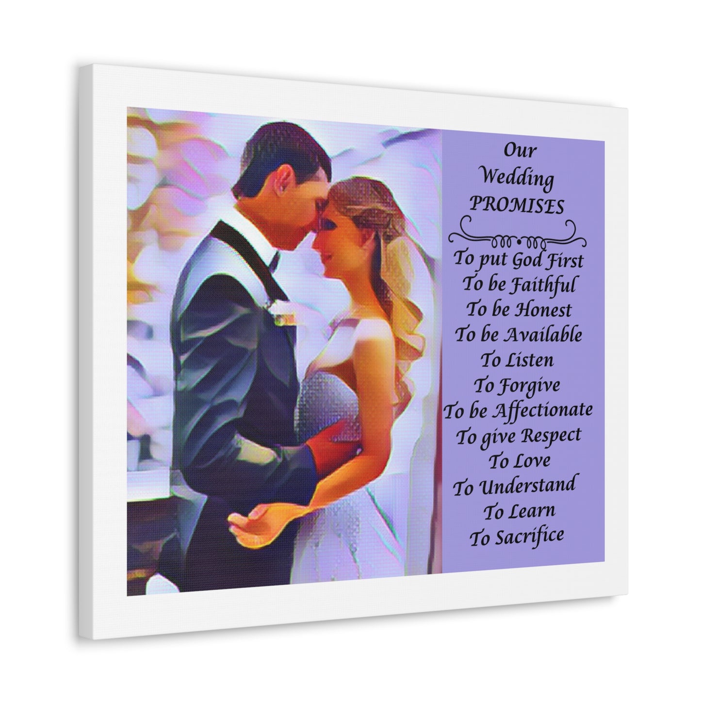 Customizable with Original Photo or Converted to Digital Paint Marriage Promises Wedding Promise Canvas Photo