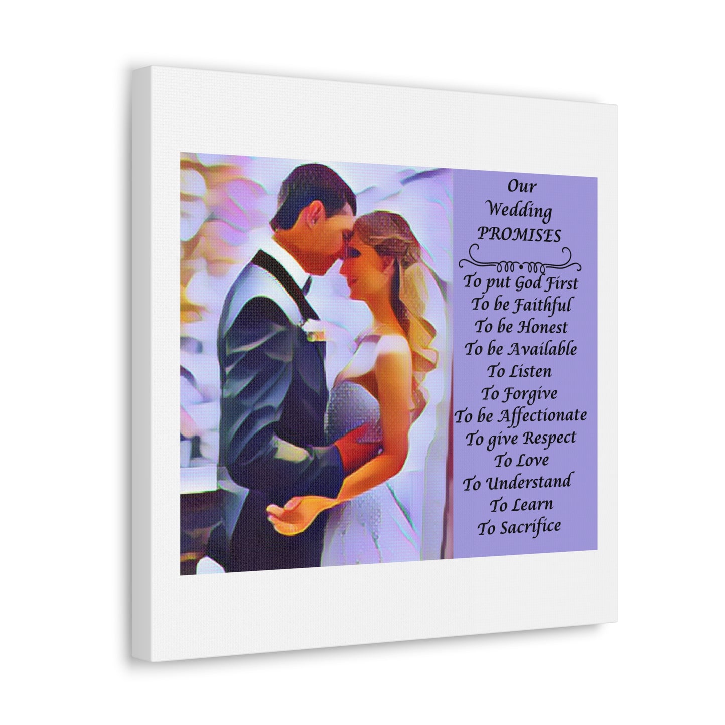 Customizable with Original Photo or Converted to Digital Paint Marriage Promises Wedding Promise Canvas Photo