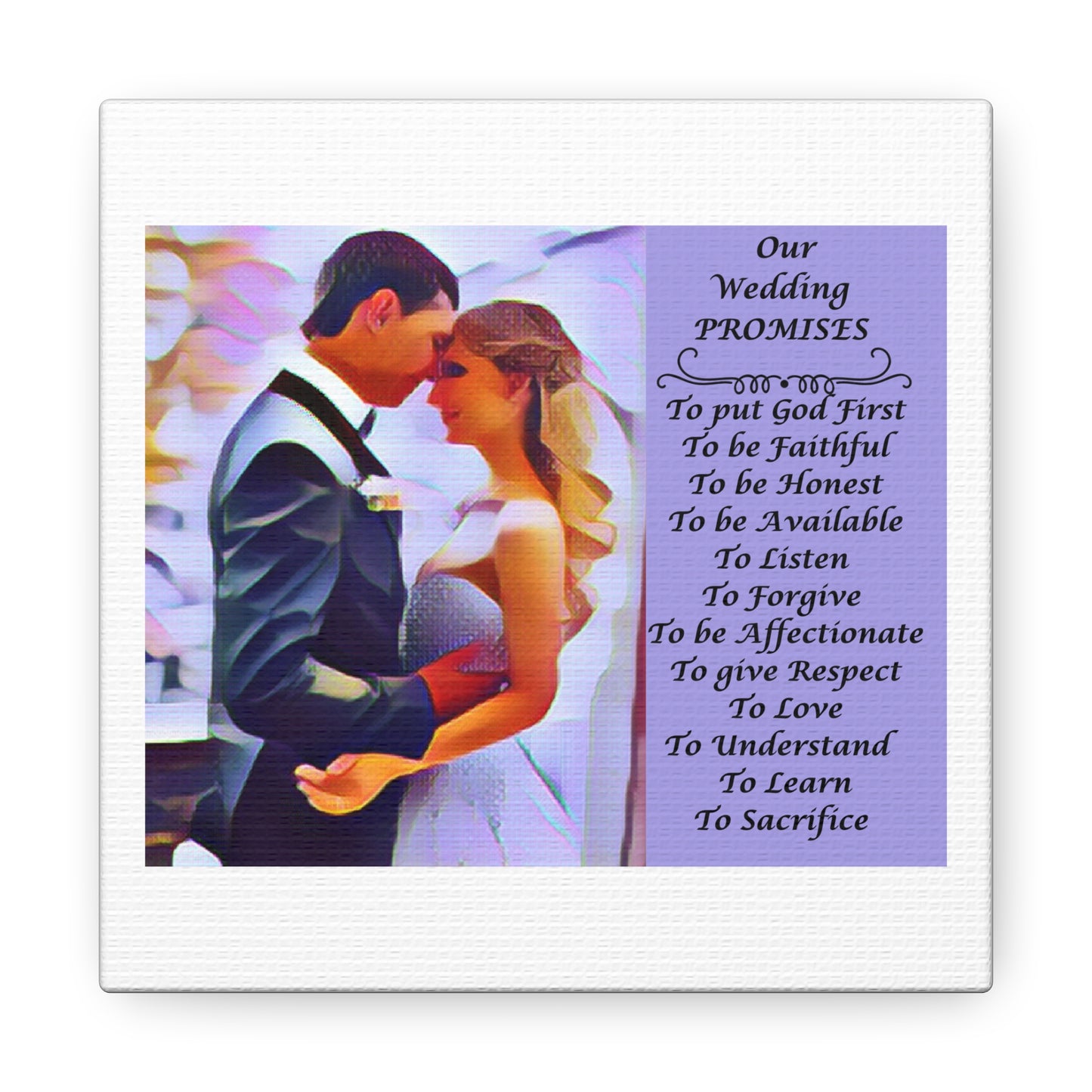 Customizable with Original Photo or Converted to Digital Paint Marriage Promises Wedding Promise Canvas Photo