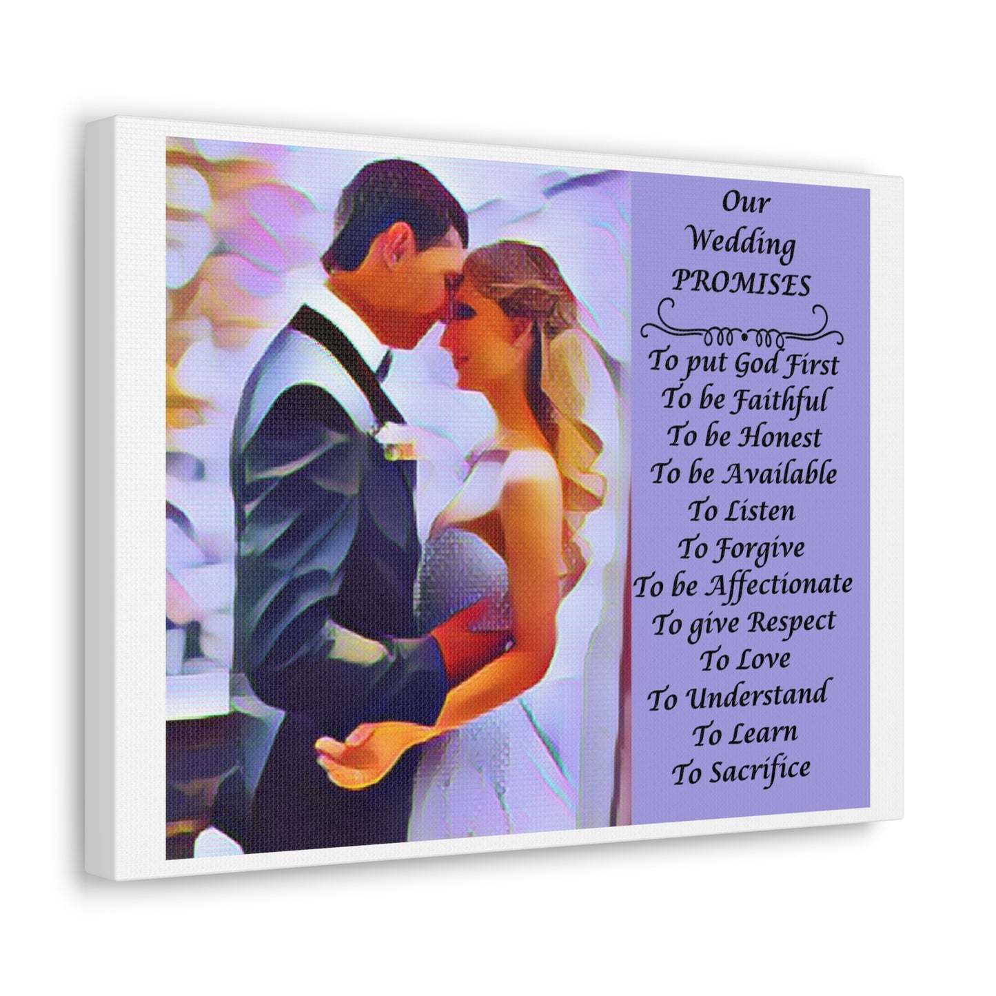 Customizable with Original Photo or Converted to Digital Paint Marriage Promises Wedding Promise Canvas Photo