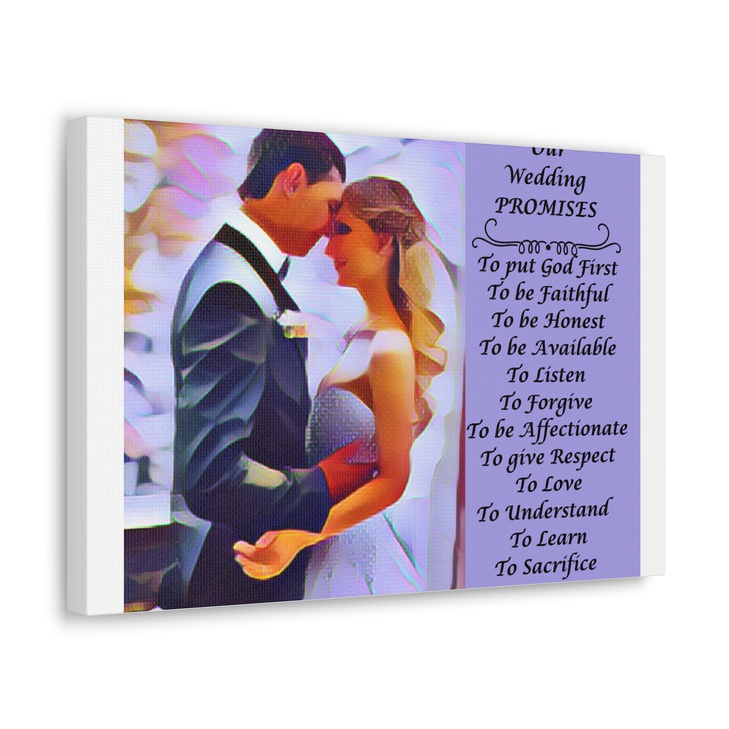 Customizable with Original Photo or Converted to Digital Paint Marriage Promises Wedding Promise Canvas Photo