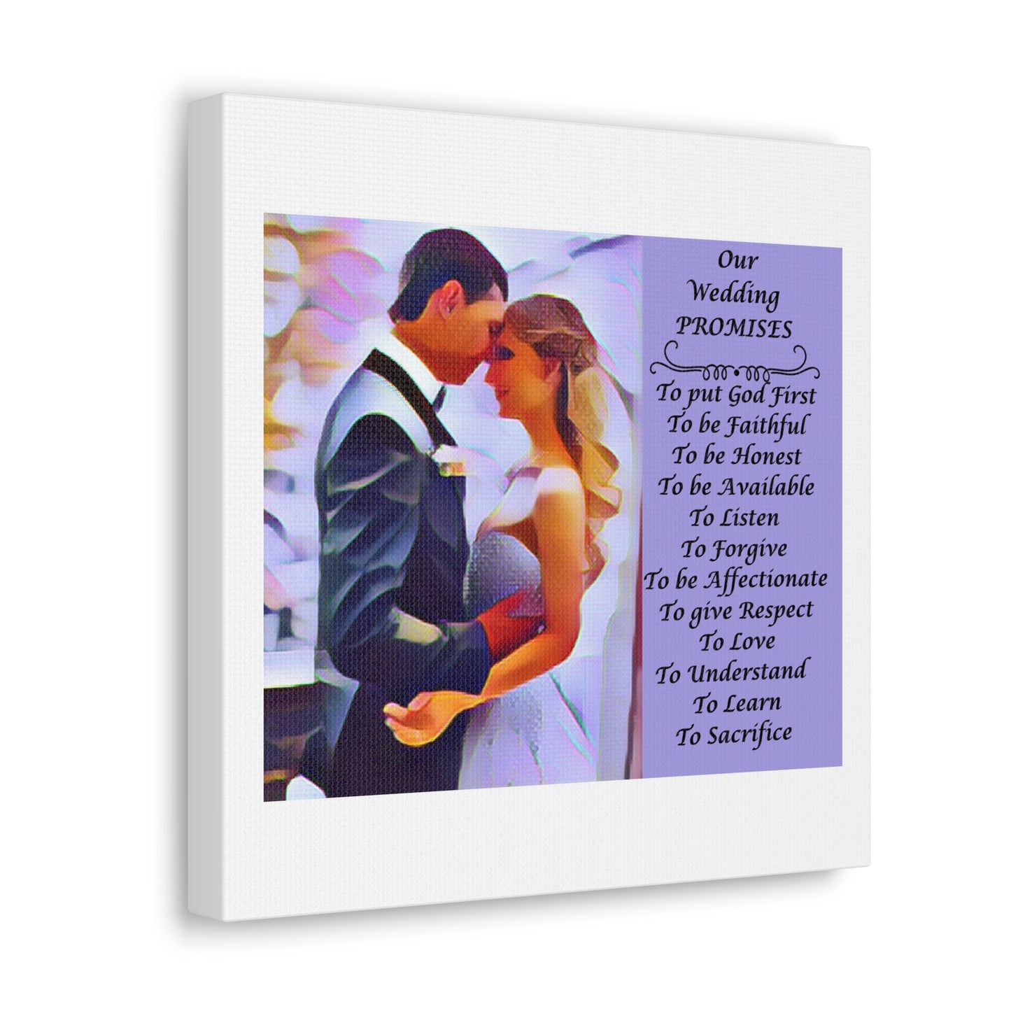 Customizable with Original Photo or Converted to Digital Paint Marriage Promises Wedding Promise Canvas Photo