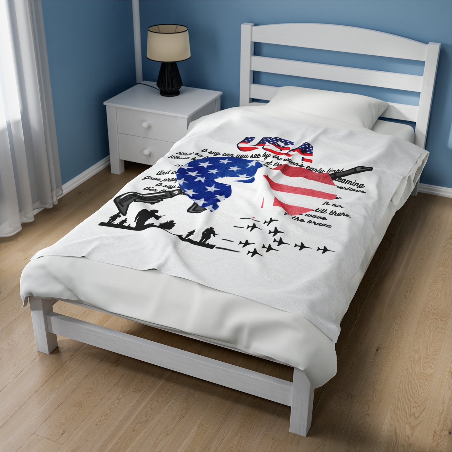 USA Velveteen Plush Blanket