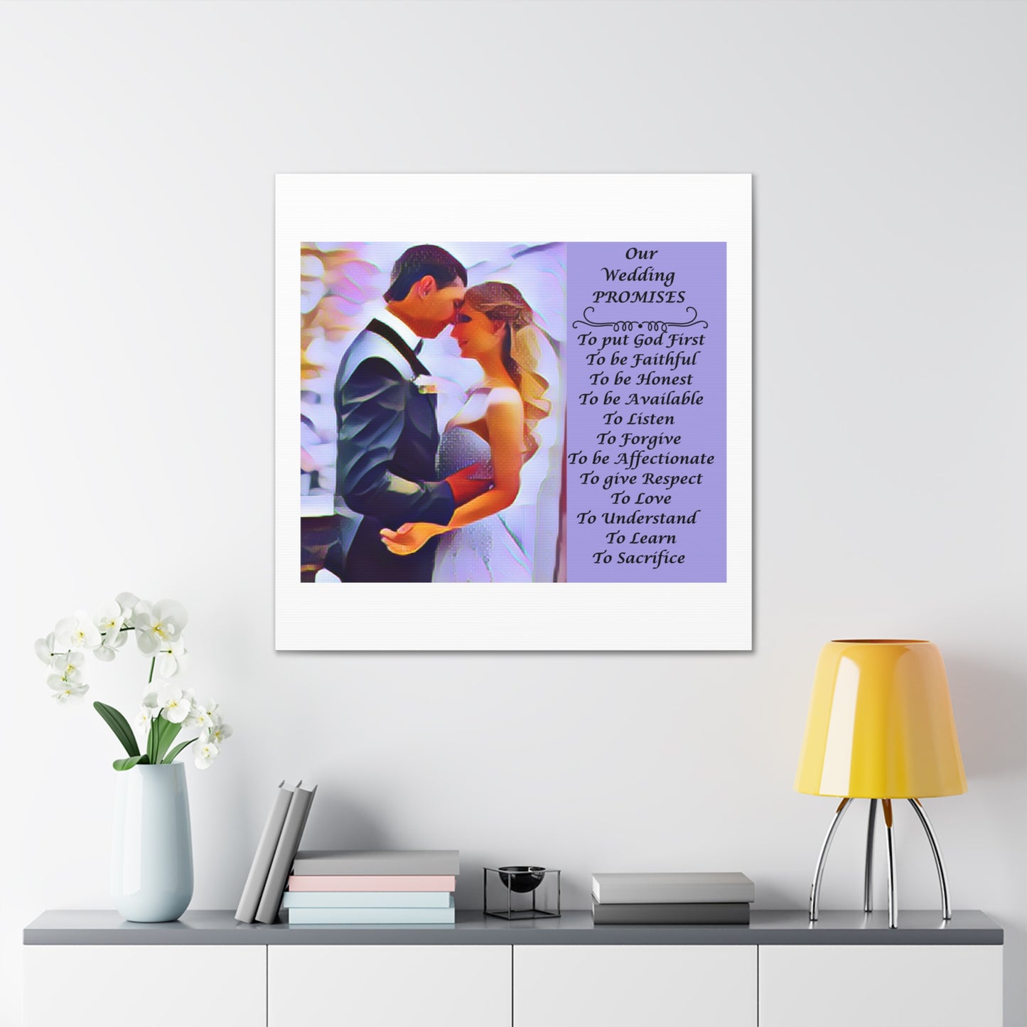 Customizable with Original Photo or Converted to Digital Paint Marriage Promises Wedding Promise Canvas Photo