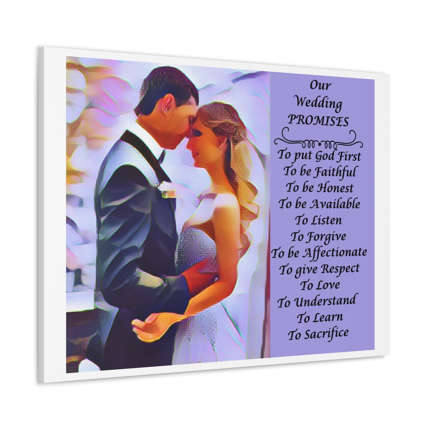 Customizable with Original Photo or Converted to Digital Paint Marriage Promises Wedding Promise Canvas Photo