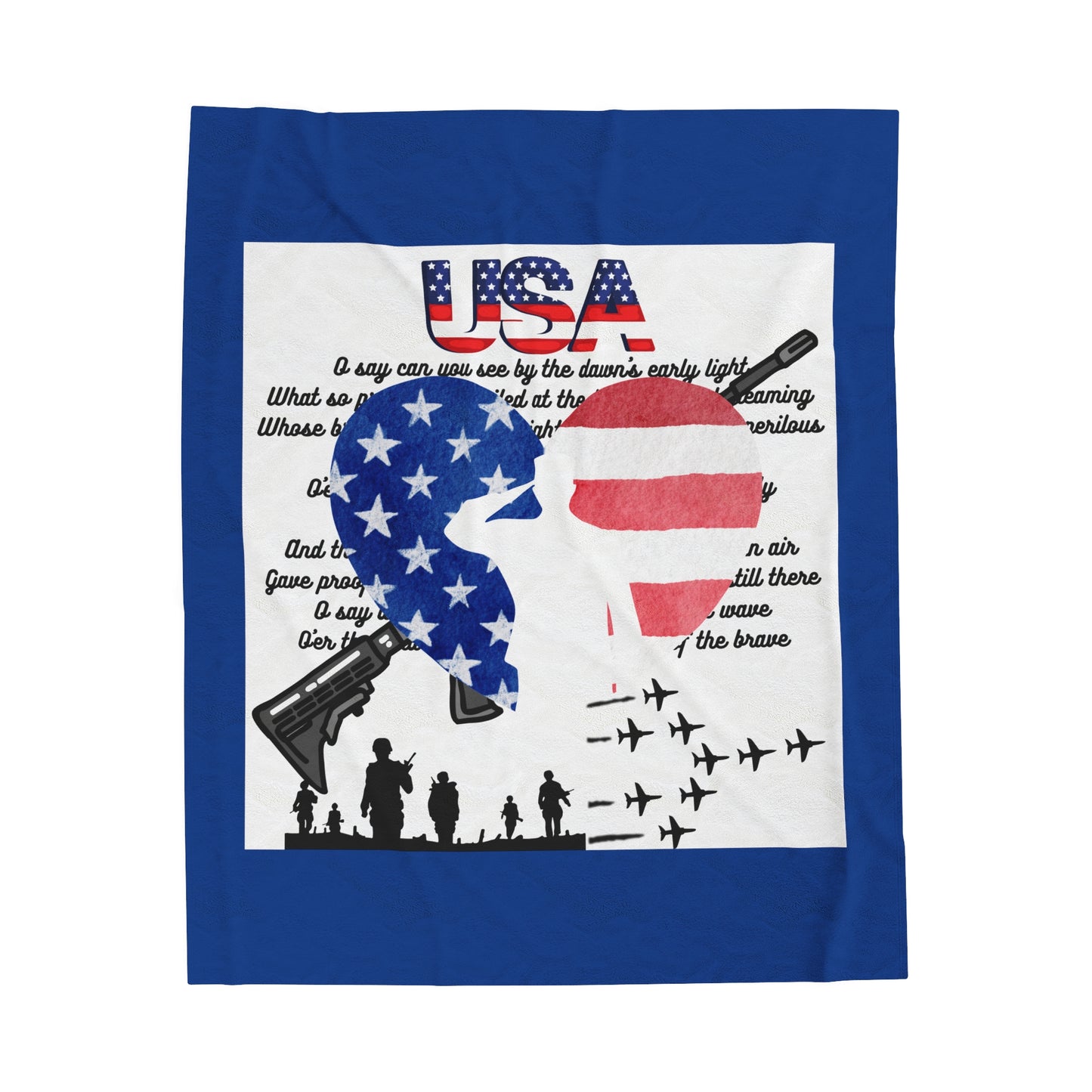 USA Military Velveteen Plush Blanket