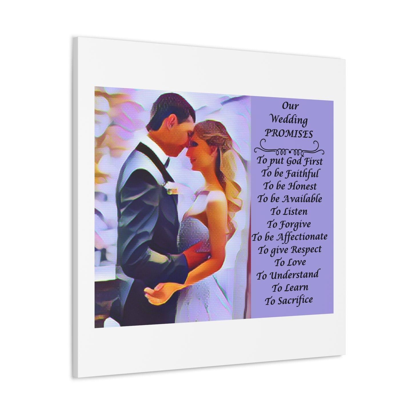 Customizable with Original Photo or Converted to Digital Paint Marriage Promises Wedding Promise Canvas Photo