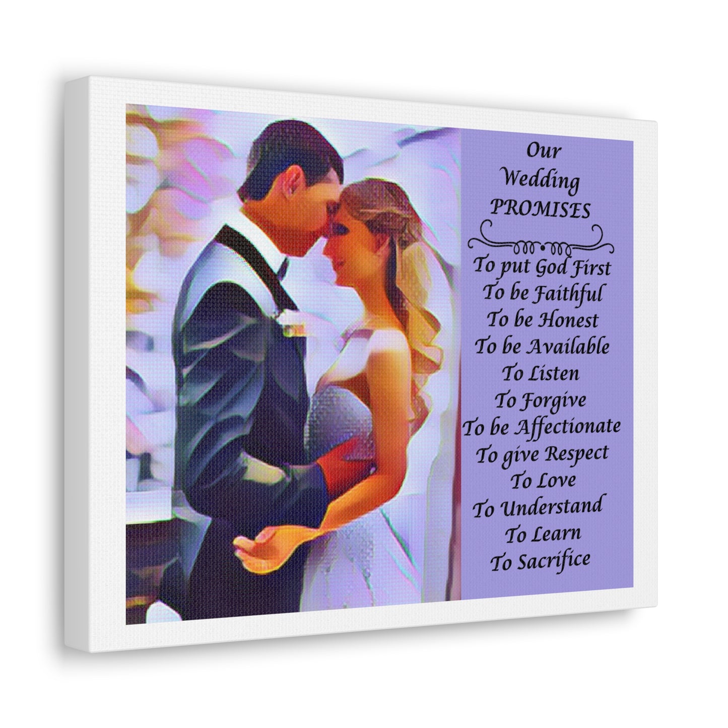 Customizable with Original Photo or Converted to Digital Paint Marriage Promises Wedding Promise Canvas Photo