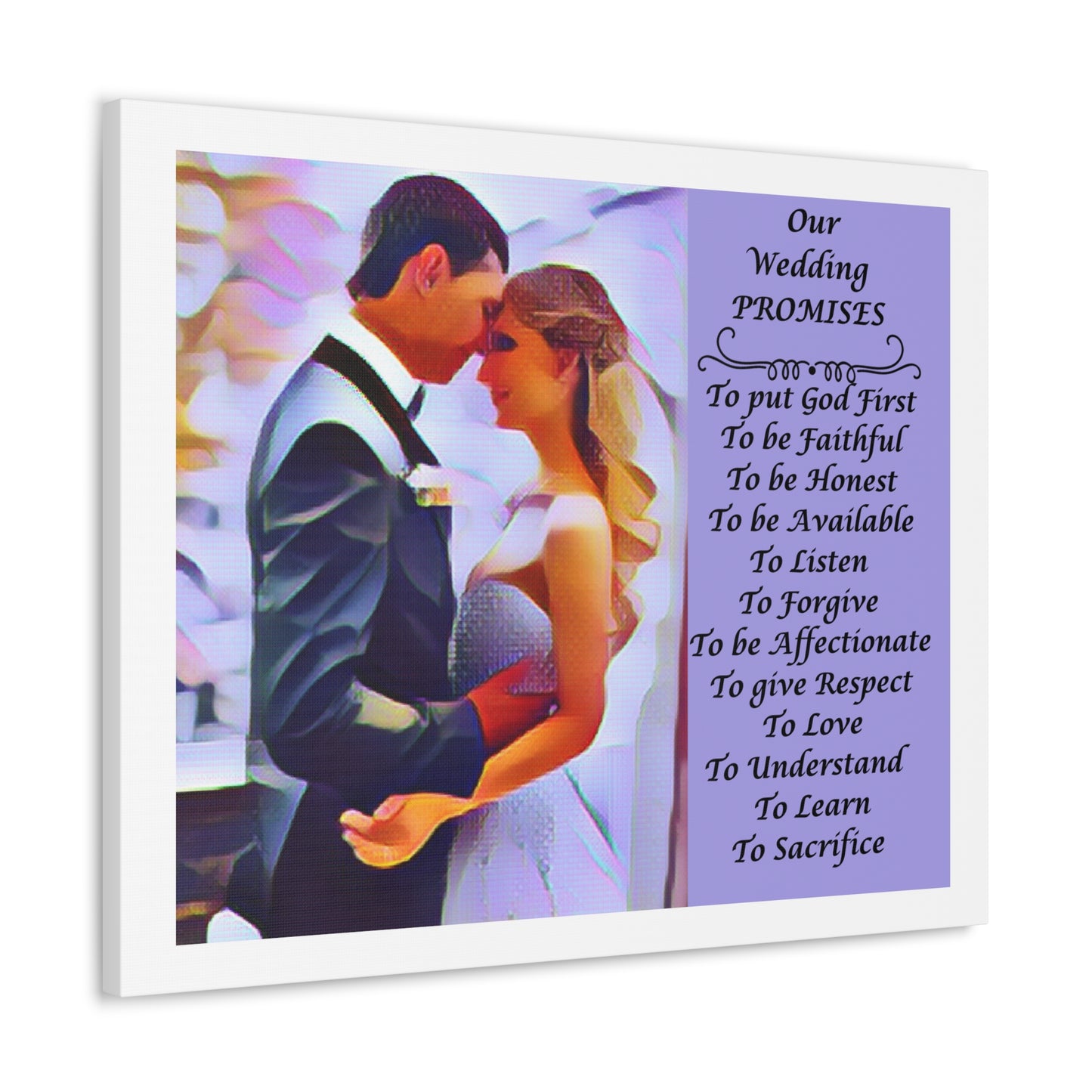 Customizable with Original Photo or Converted to Digital Paint Marriage Promises Wedding Promise Canvas Photo