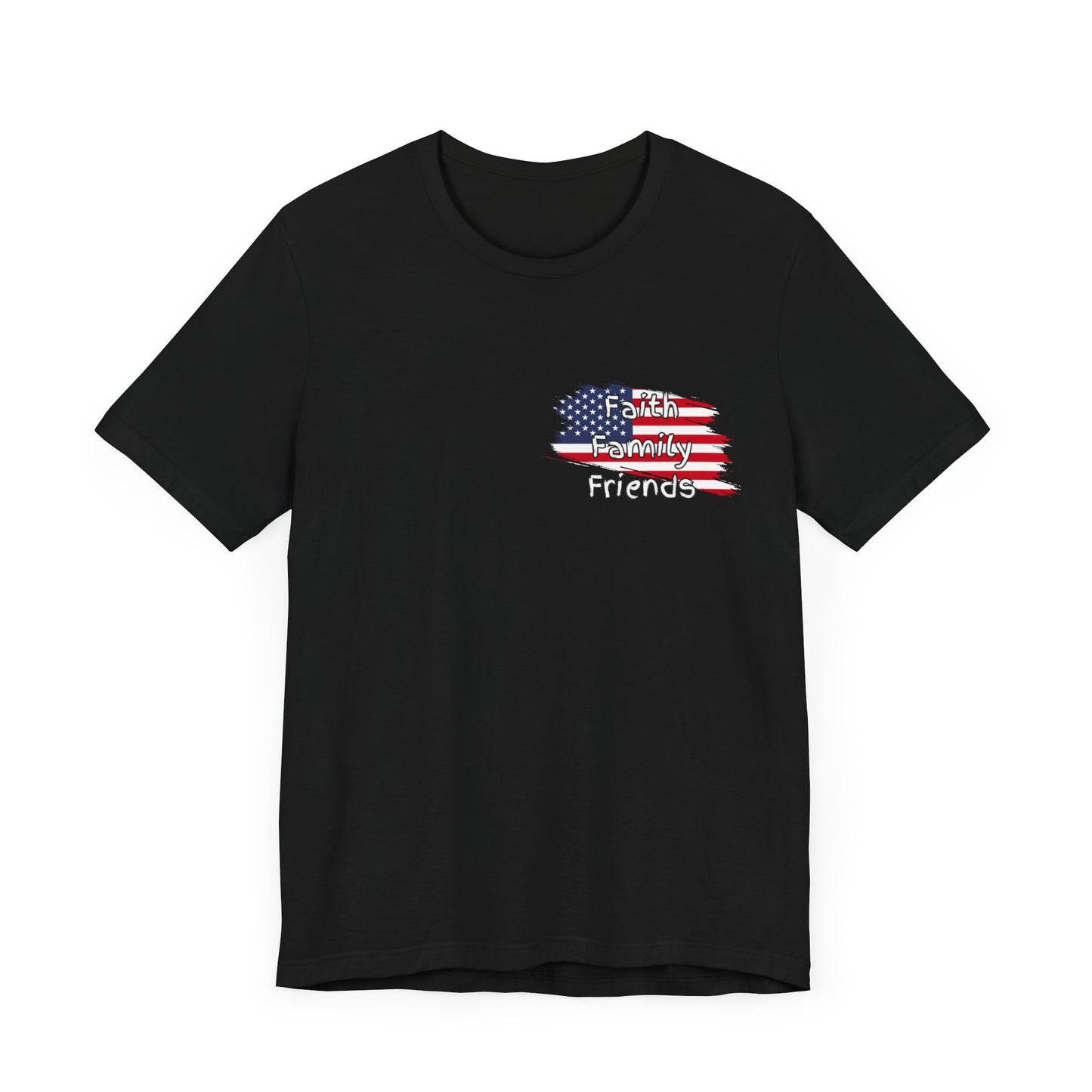 USA Faith Family Friends in Heart Position Unisex Jersey Short Sleeve Tee