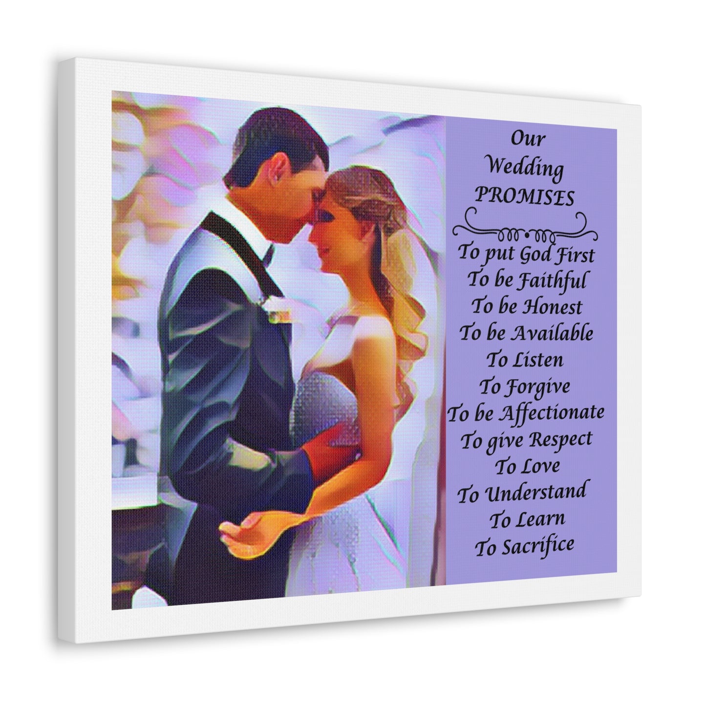 Customizable with Original Photo or Converted to Digital Paint Marriage Promises Wedding Promise Canvas Photo