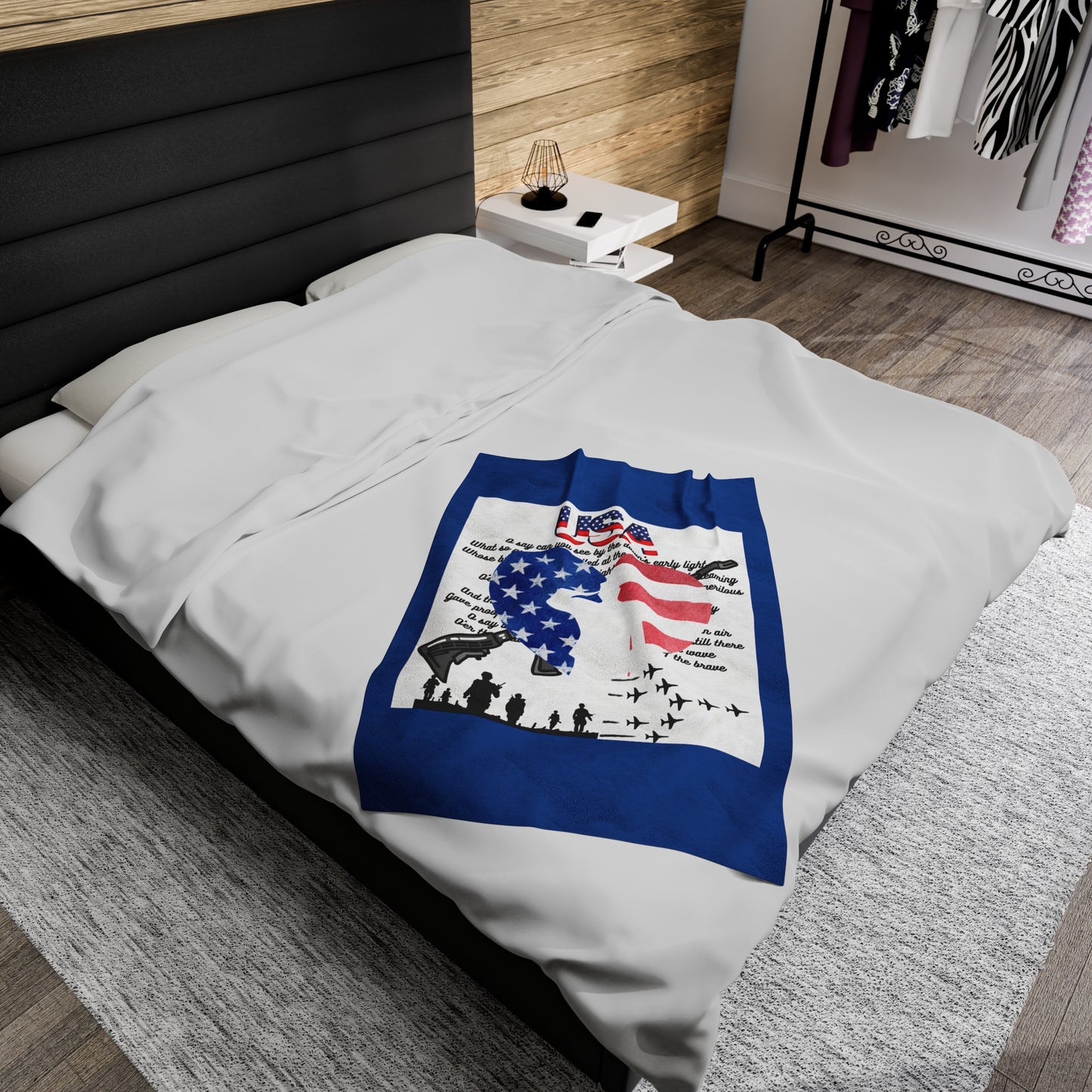 USA Military Velveteen Plush Blanket