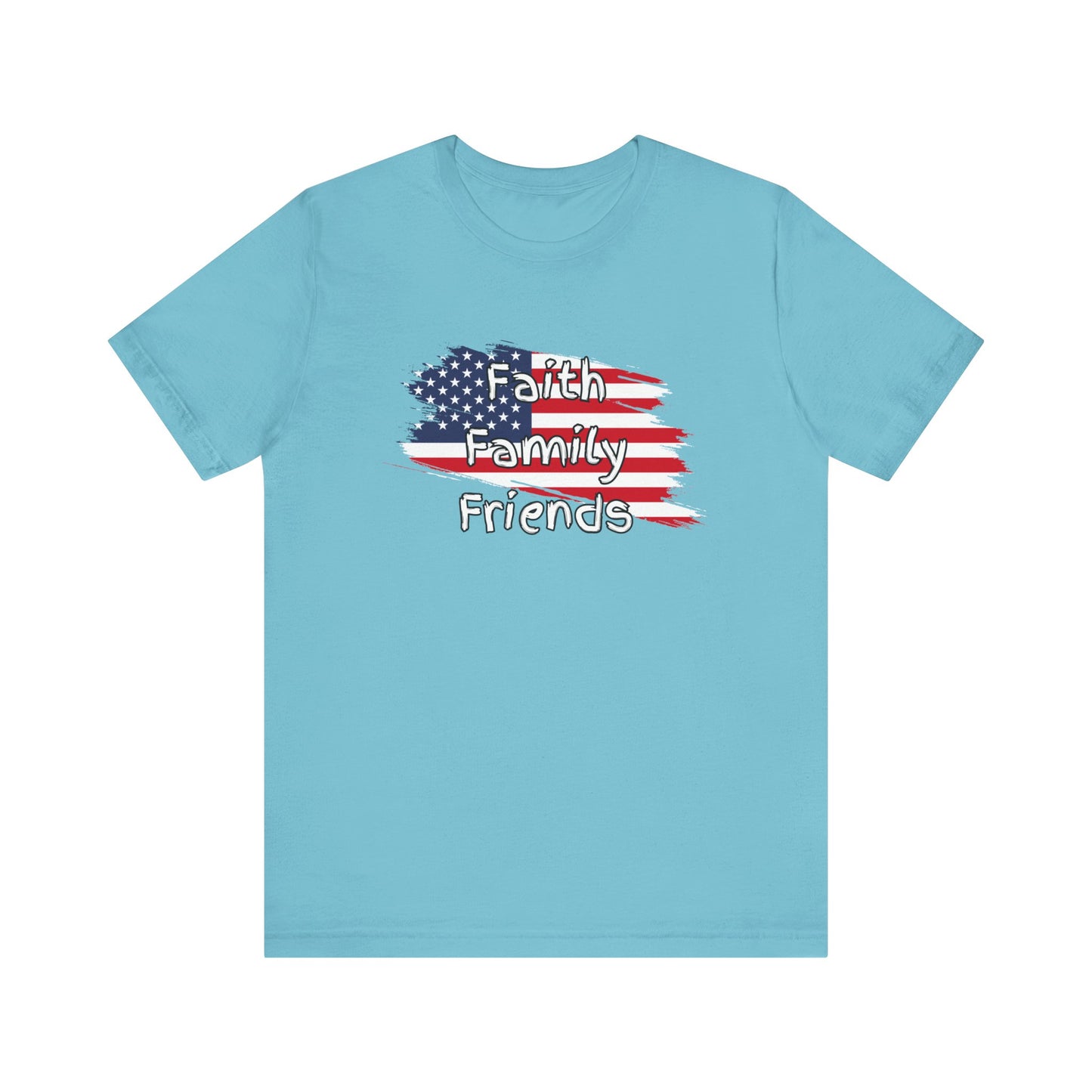 USA Faith Family Friends Unisex Jersey Short Sleeve Tee