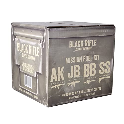 Black Rifle Coffee Supply Drop Variety Pack (48 Count of Pods) Contains a Mix of Silencer Smooth (Light Roast), AK Espresso (Medium Roast), Just Black (Medium Roast), and Beyond Black (Dark Roast), Help Support Veterans and First Responders