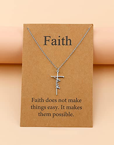 Lcherry Gifts for Women Faith Cross Necklace for Women Jewelry Necklace Gifts