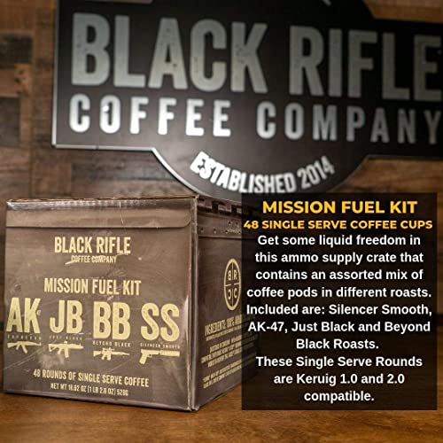 Black Rifle Coffee Supply Drop Variety Pack (48 Count of Pods) Contains a Mix of Silencer Smooth (Light Roast), AK Espresso (Medium Roast), Just Black (Medium Roast), and Beyond Black (Dark Roast), Help Support Veterans and First Responders