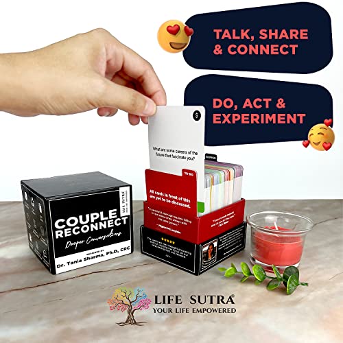 Life Sutra - Couple Reconnect Game/Card Game for Married Couples - 200 Couples Conversation Card - Speak Your Love Language - Designed by an American Psychologist