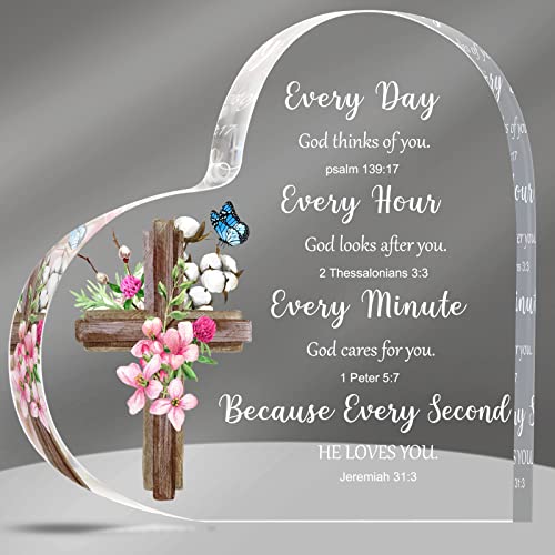 Acrylic Christian Gifts for Women Inspirational Gifts with Bible Verse Prayers Religious Gifts Scripture Gifts for Women Men Friends Valentines Gifts Birthday Gifts for Mom (Classic Style)